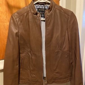 Brown leather jacket